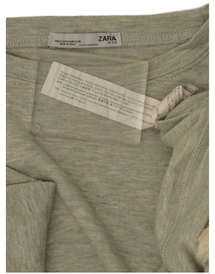 Top Zara da donna oversize con maniche a 3/4 UK 10 Small Grigio Colourblock Poliestere