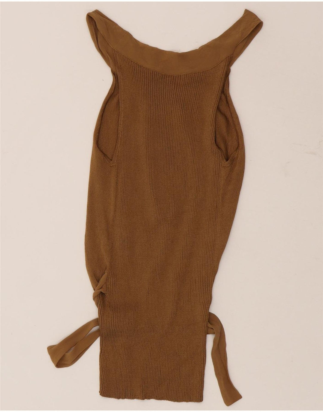 Massimo Dutti Top da donna con spalle scoperte UK 14 Large in viscosa marrone