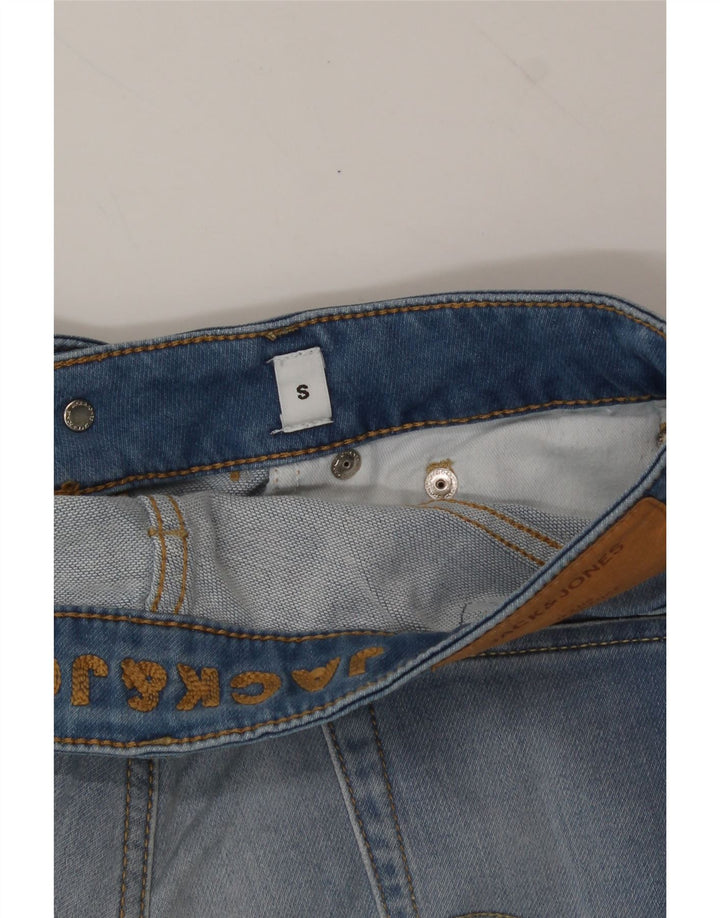 JACK & JONES Mens Distressed Regular Denim Shorts Small W29  Blue Cotton Vintage Jack & Jones and Second-Hand Jack & Jones from Messina Hembry 