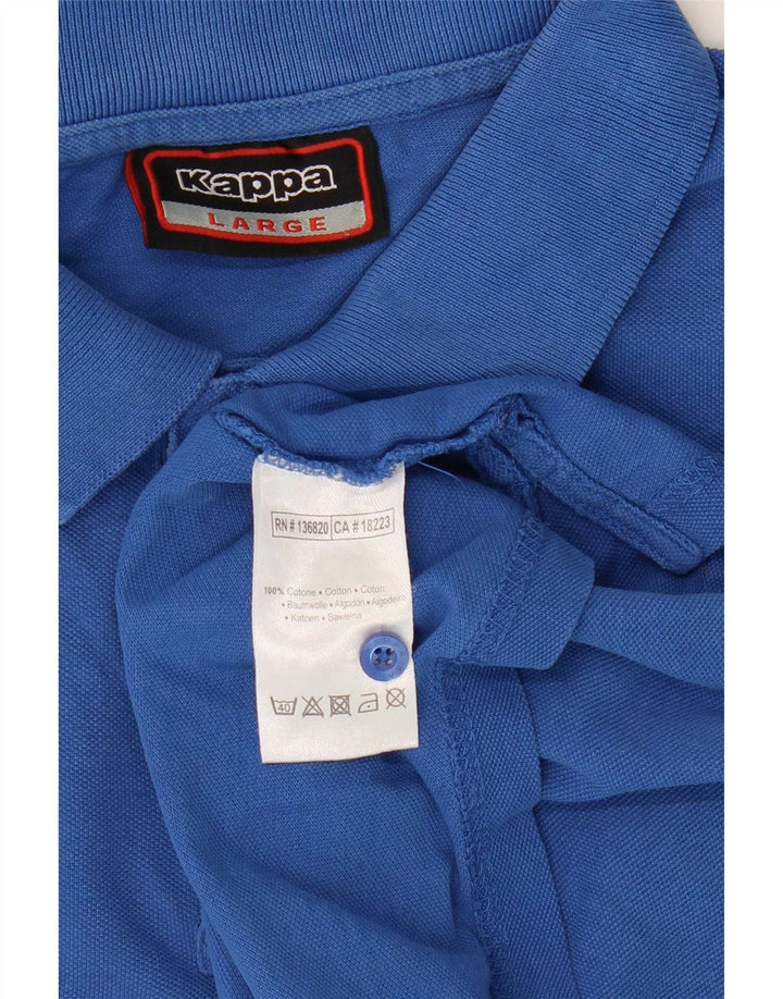 Polo Kappa Uomo Large Blu In Cotone