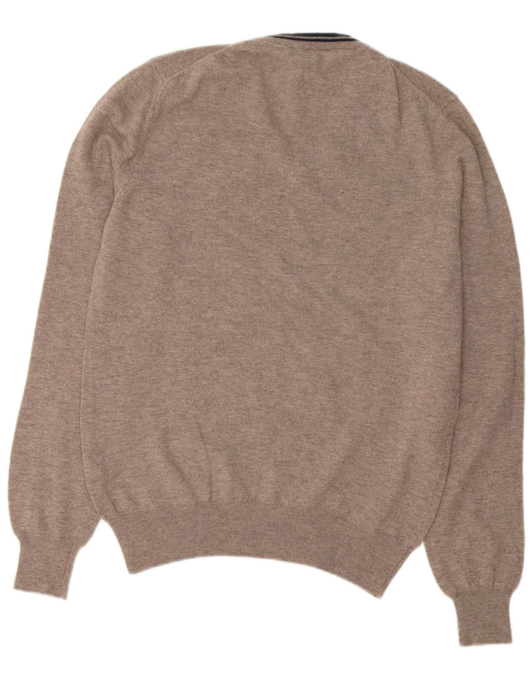 Maglione da uomo con scollo a V Fred Perry XL in lana screziata marrone