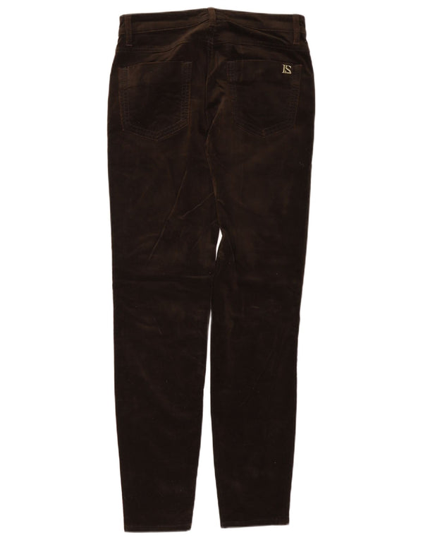 Pantaloni casual slim in velluto da donna Luisa Spagnoli IT 40 Small W27 L29 Marrone
