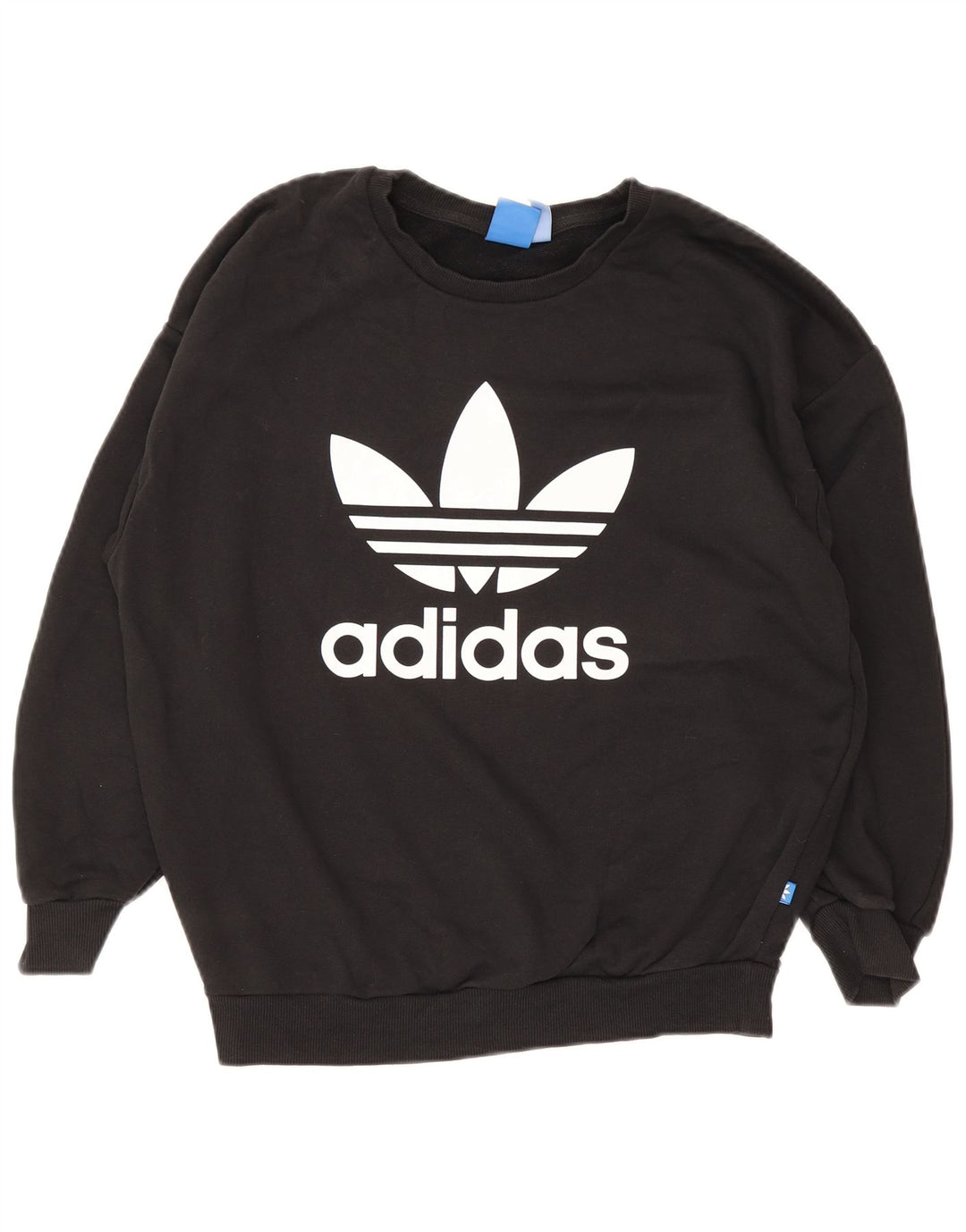 Felpa oversize grafica da donna Adidas UK 10 piccola in cotone nero