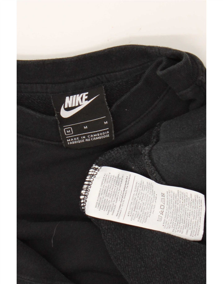 Felpa con grafica Swoosh Nike da uomo, cotone medio nero