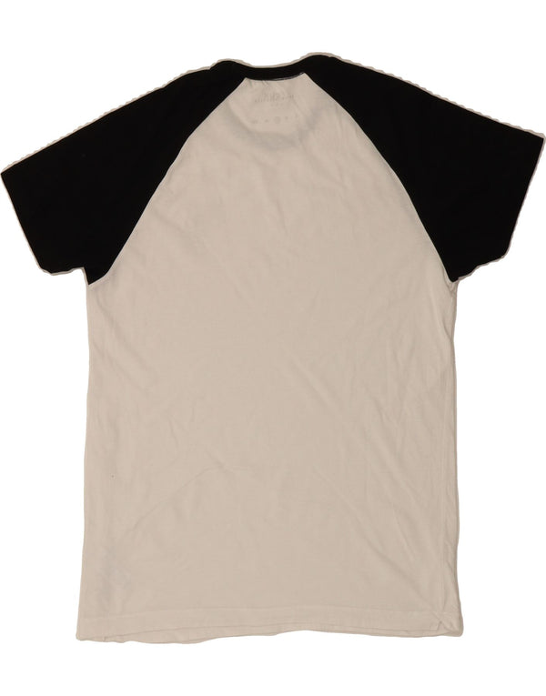 FCUK Womens T-Shirt Top UK 14 Large White Colourblock Cotton