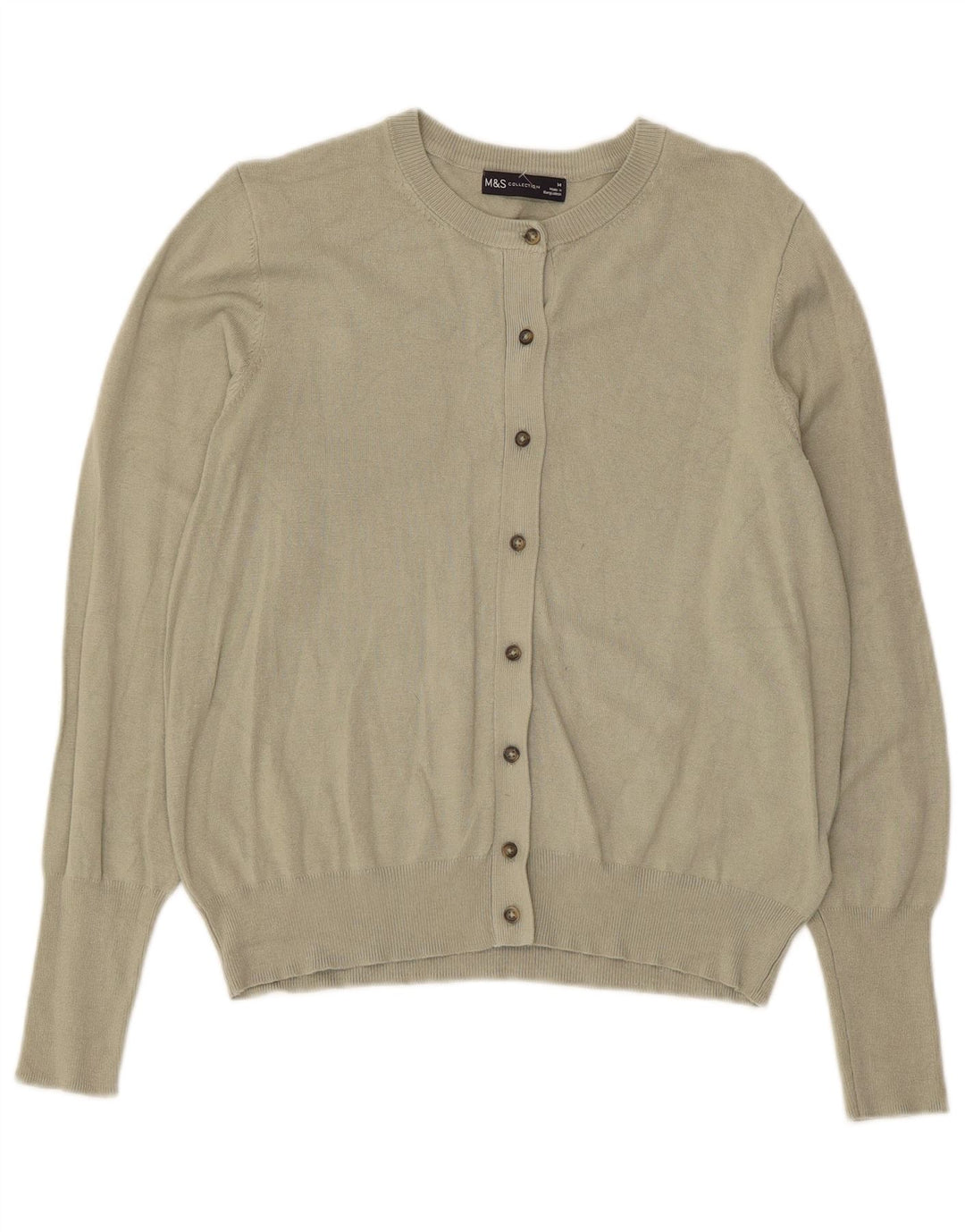 Maglione cardigan da donna Marks & Spencer UK 14 Viscosa kaki media