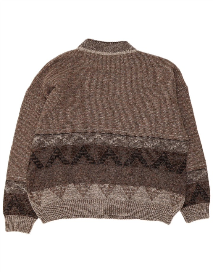 Pitti Uomo Maglione Dolcevita Maglione XL Grigio Acrilico Geometrico
