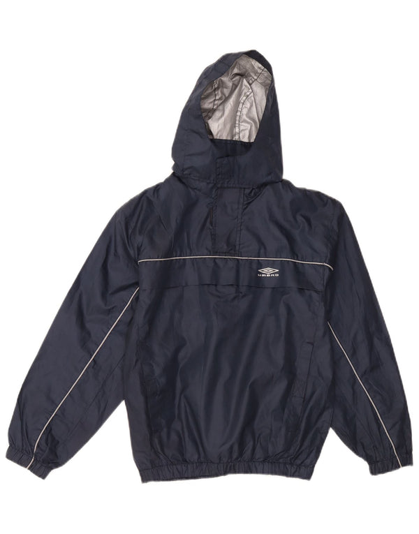 Giacca antipioggia pullover con cappuccio per ragazzi UMBRO 7-8 anni in poliestere blu navy