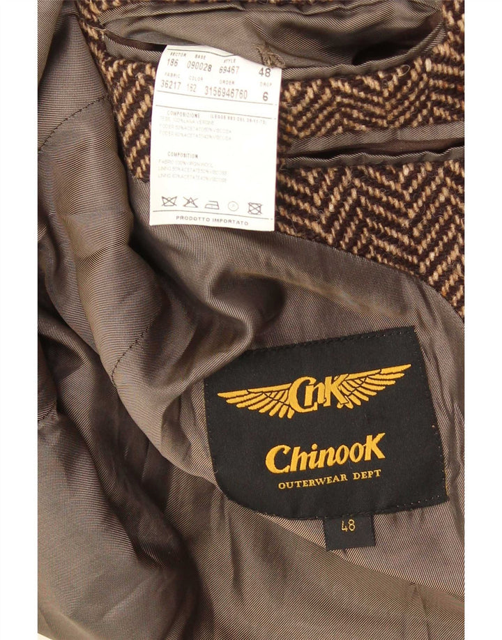 Cappotto Doppiopetto Uomo Chinook IT 48 Spinato Marrone Medio