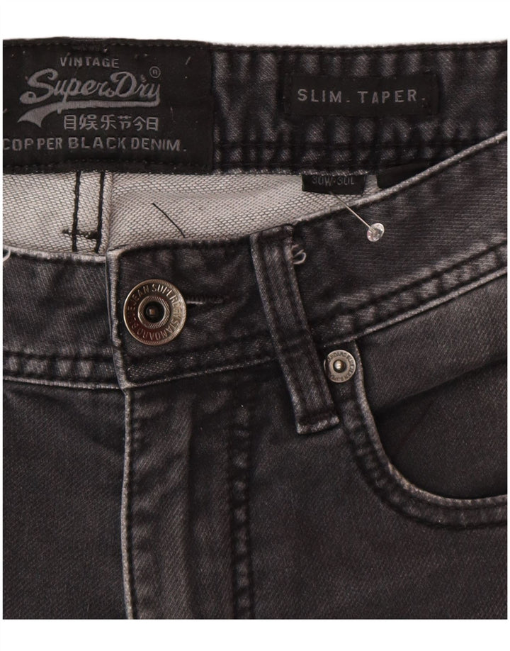Jeans uomo slim affusolati Superdry W30 L30 cotone grigio
