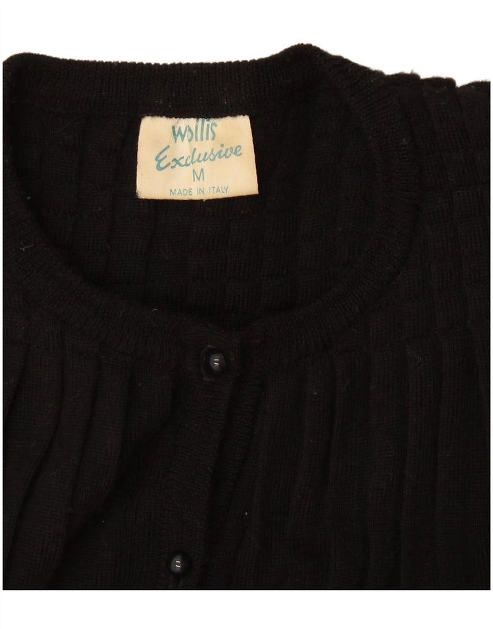 Maglione cardigan da donna Wallis UK 14 lana nera media