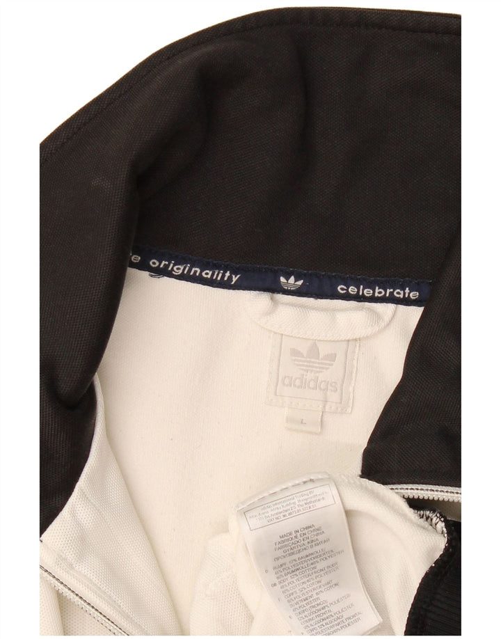 Giacca da ginnastica da uomo Adidas, giacca grande, in cotone color block bianco