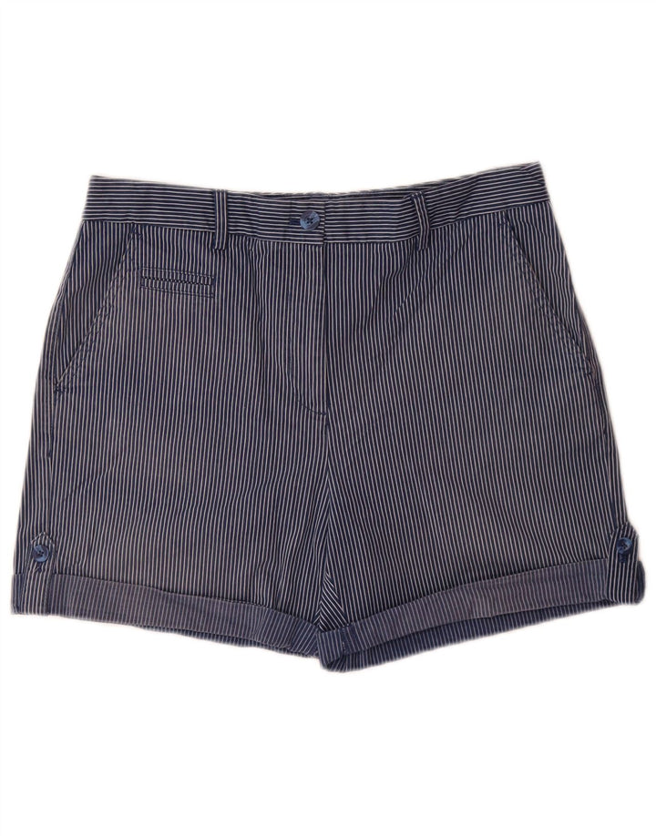 Pantaloncini chino da donna Marks & Spencer UK 12 medi W32 cotone a righe blu