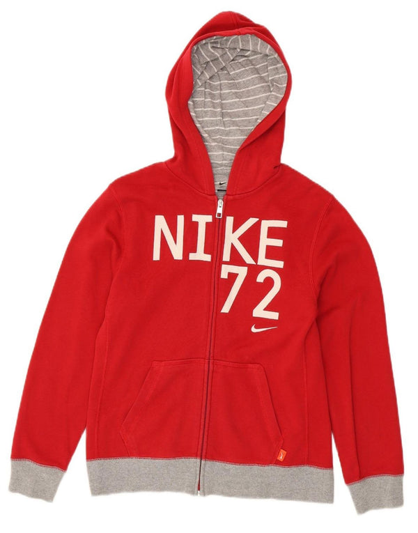 Felpa con cappuccio e zip grafica Nike da ragazzo, 12-13 anni, grande, colore rosso