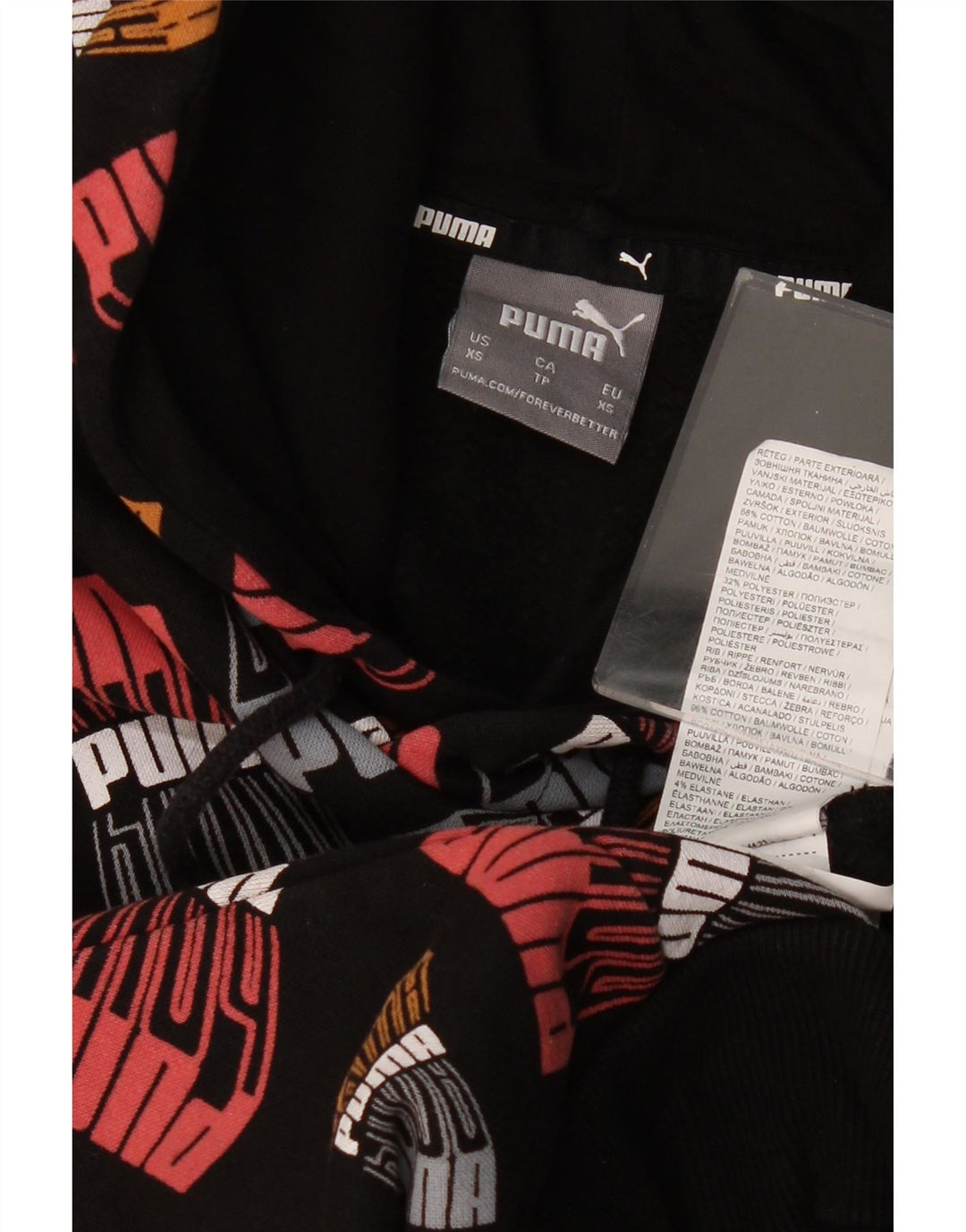 Felpa con cappuccio grafica PUMA da uomo XS in cotone multicolore