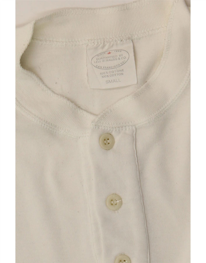 Levi's Top da uomo a manica lunga piccolo in cotone bianco