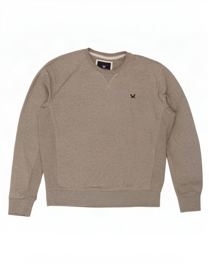 Crew Clothing Felpa da uomo Maglione grande in cotone grigio