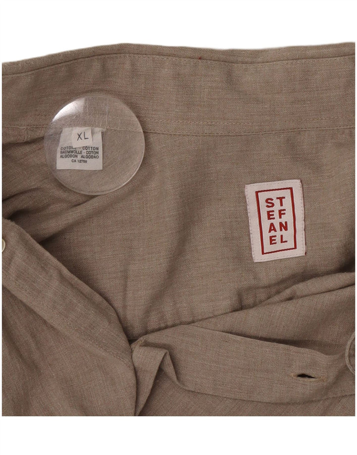 Camicia da uomo Stefanel XL in cotone beige