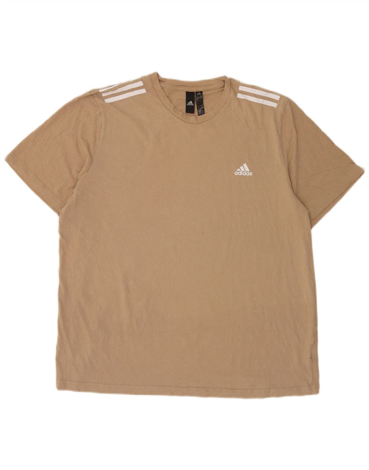 T-shirt da uomo Adidas Top XL in cotone marrone