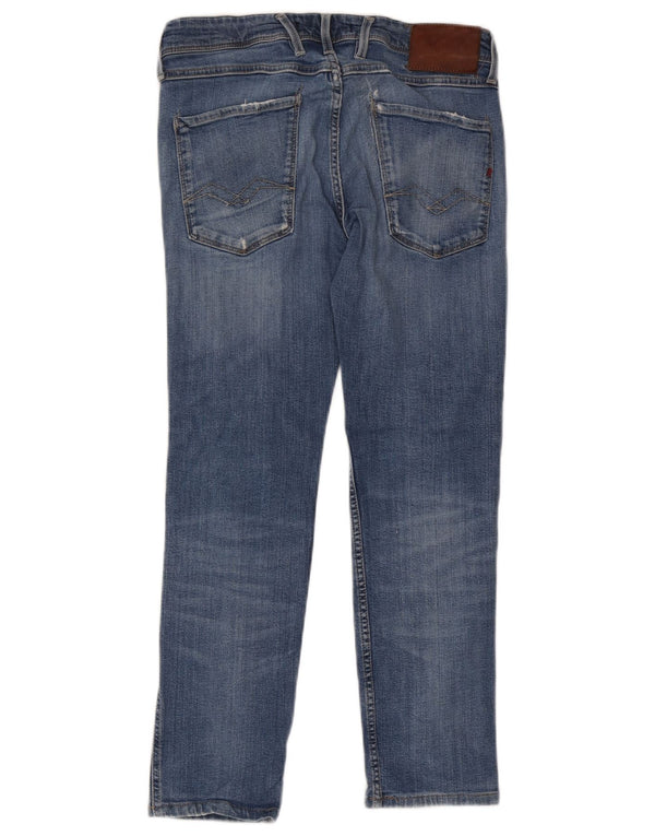Jeans slim invecchiati da uomo Replay W31 L26 cotone blu