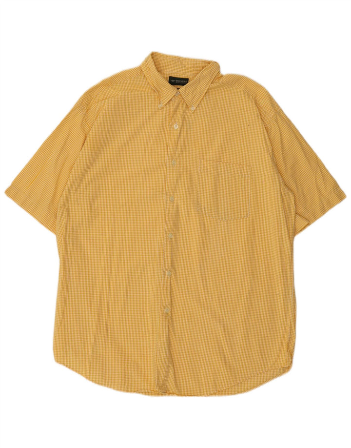 Camicia a maniche corte da uomo Dockers grande in cotone a quadretti giallo