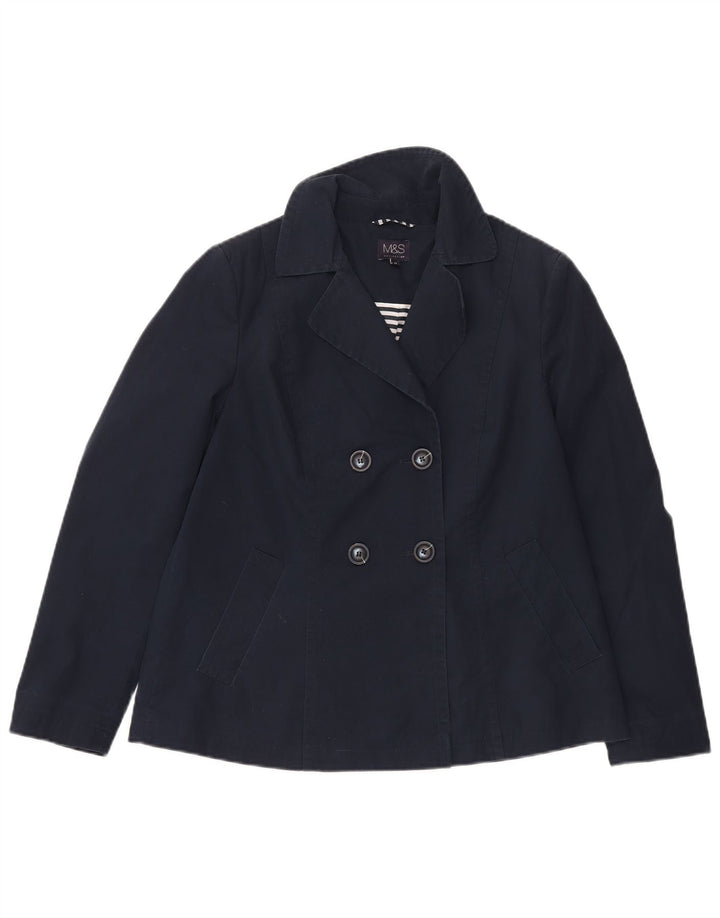 Cappotto da marinaio da donna Marks & Spencer UK 10 piccolo cotone blu navy