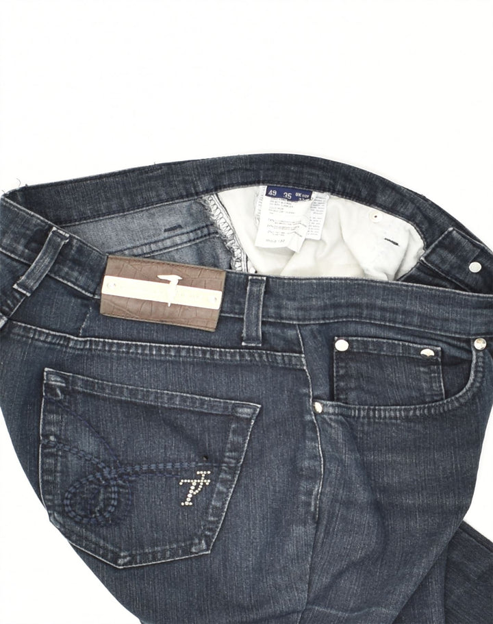 TRUSSARDI Womens Slim Jeans W33 L30 Navy Blue Cotton | Vintage Trussardi | Thrift | Second-Hand Trussardi | Used Clothing | Messina Hembry 