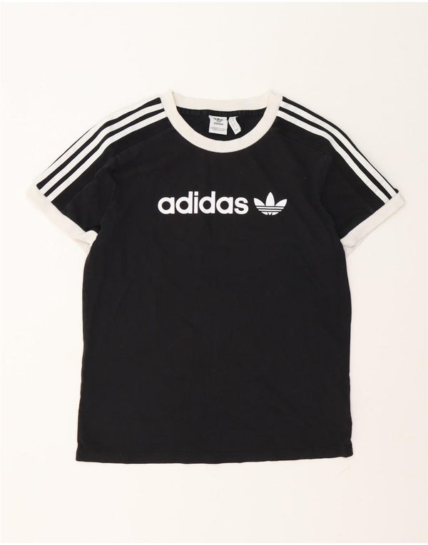 T-shirt grafica oversize da donna Adidas UK 6 XS cotone nero