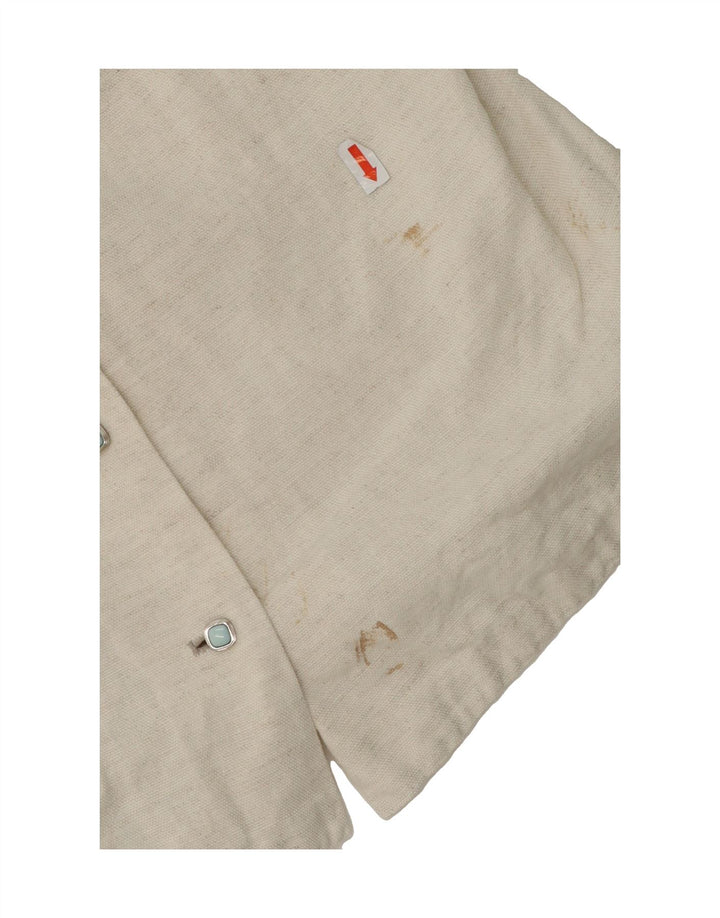 VINTAGE Womens Short Sleeve Shirt UK 12 Medium Beige Vintage Vintage and Second-Hand Vintage from Messina Hembry 