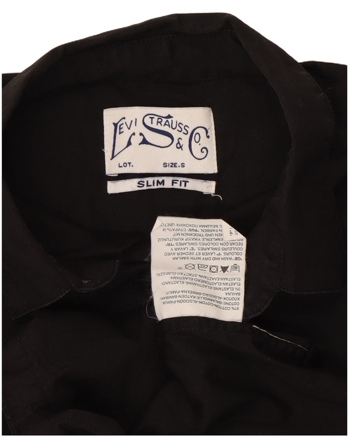 Camicia Levi's da uomo slim fit a maniche corte piccola in cotone nero