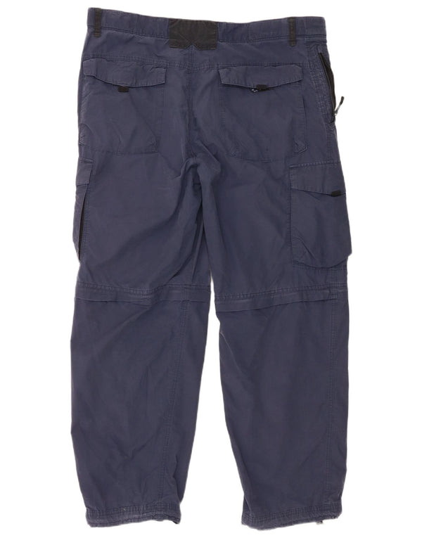 Pantaloni cargo da uomo dritti vestibilità regolare Marks & Spencer W38 L29 Blu Navy
