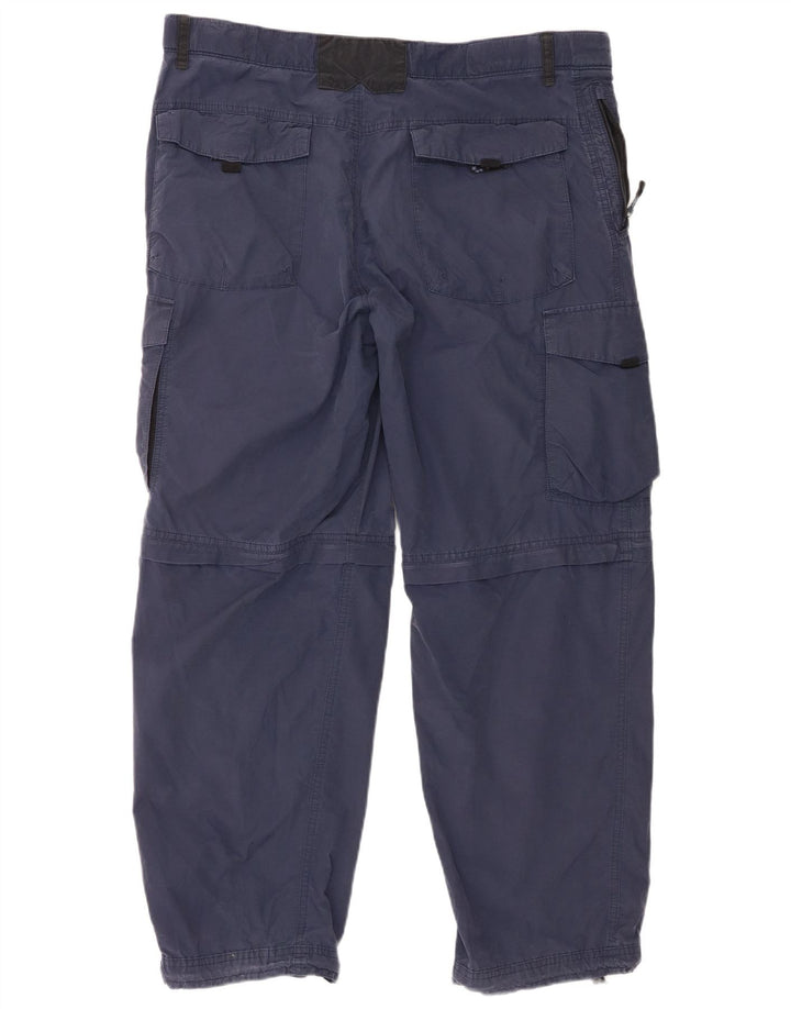 Pantaloni cargo da uomo dritti vestibilità regolare Marks & Spencer W38 L29 Blu Navy