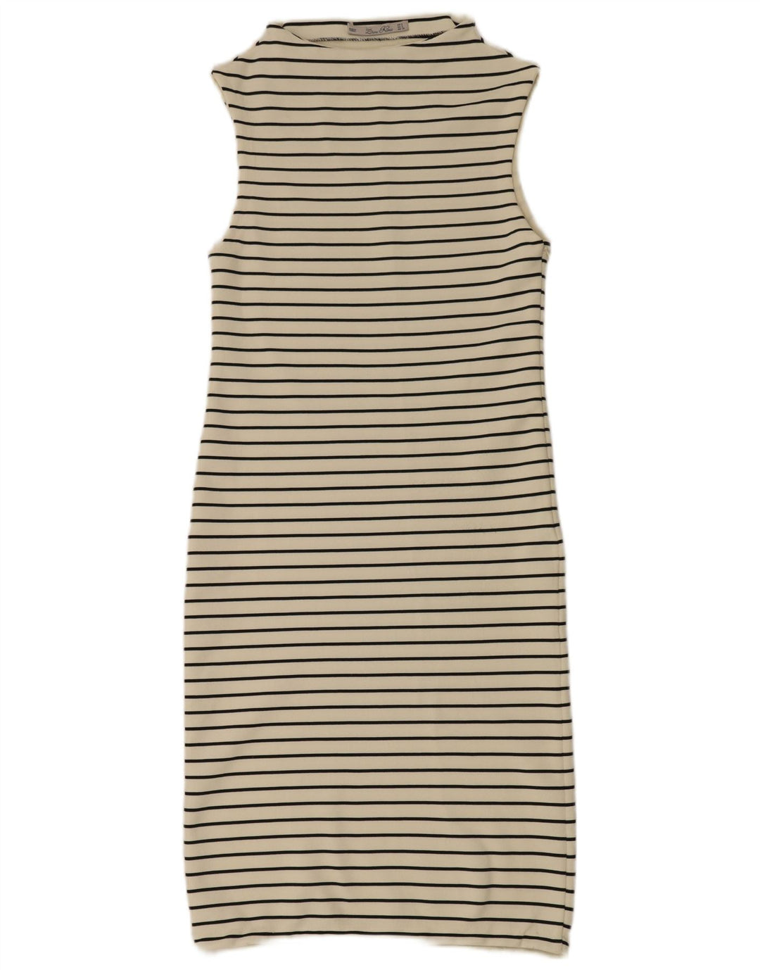 Abito lungo senza maniche da donna Zara UK 10 piccolo in poliestere a righe bianche