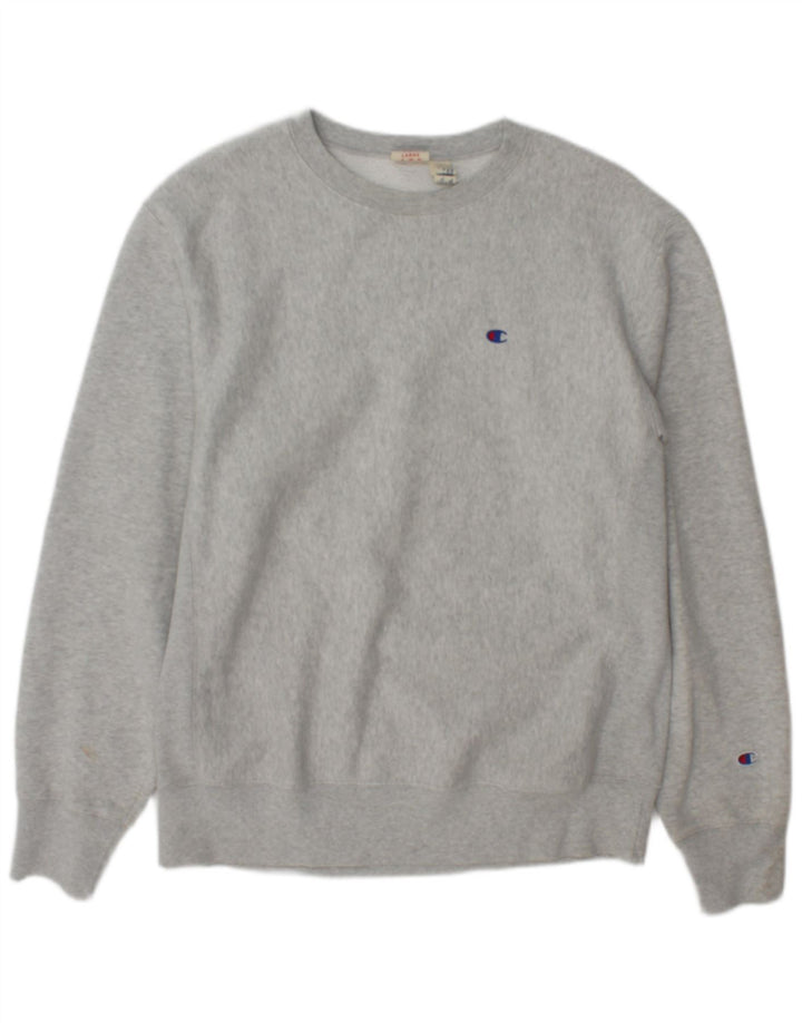 Felpa da uomo Champion Maglione grande in cotone grigio