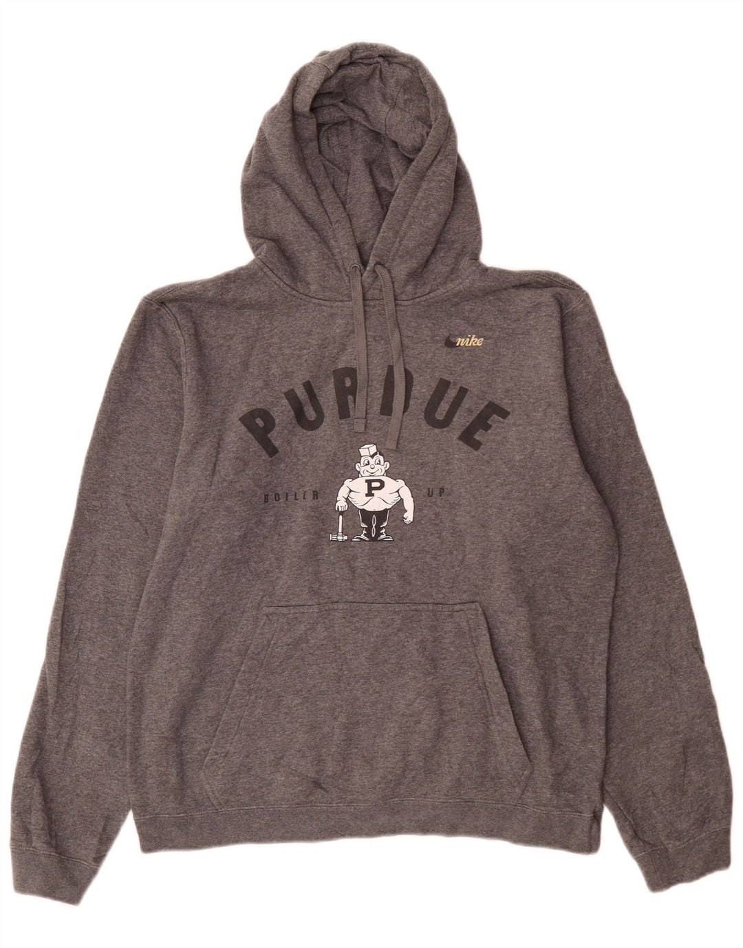 Felpa con cappuccio grafica Nike Purdue da uomo in cotone grigio medio