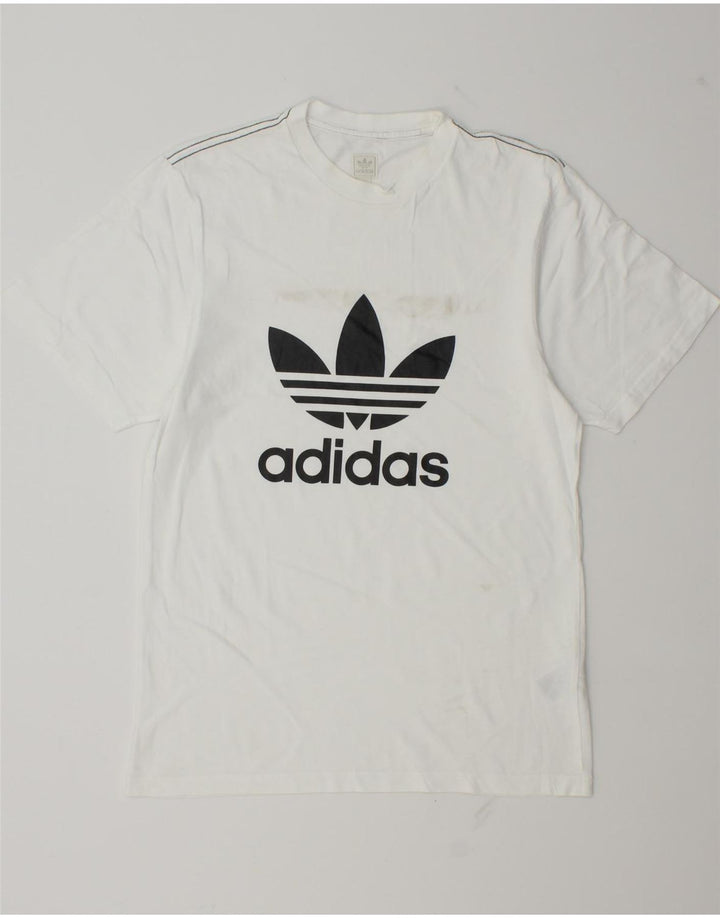 T-shirt grafica da uomo Adidas Top piccola in cotone bianco