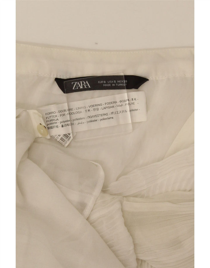 Camicetta da donna Zara UK 10 piccola bianca in poliestere