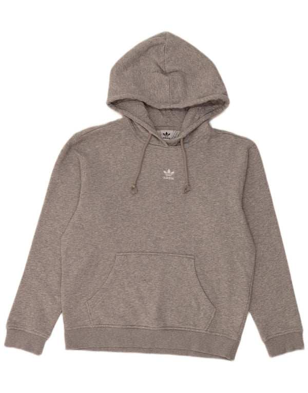 Maglione con cappuccio oversize da donna Adidas UK 10 piccolo cotone chiazzato grigio