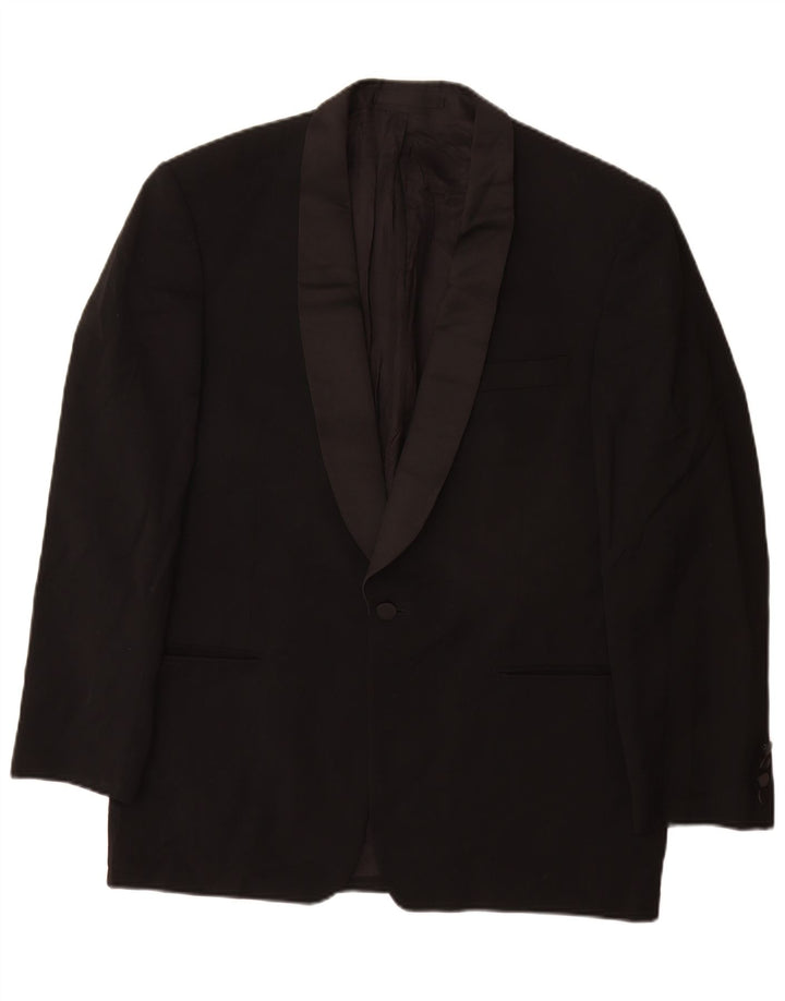 Giacca blazer da uomo a 1 bottone Pierre Cardin UK 40 grande lana nera