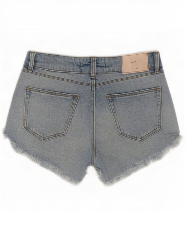 Pantaloncini di jeans Trafaluc da donna Zara EU 34 2XS W24 Blu maculato