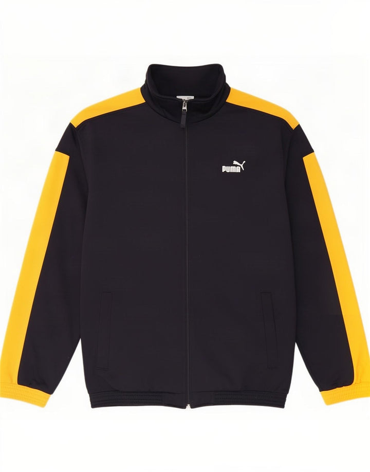 Giacca da tuta da ragazzo Puma 15-16 anni in poliestere color block blu navy