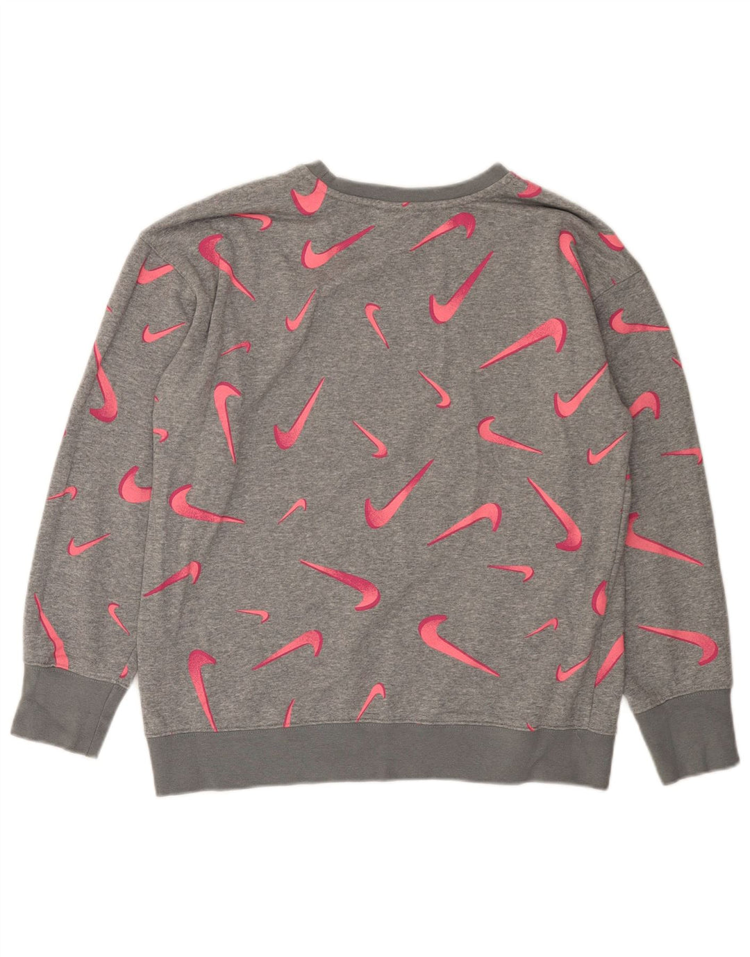 Felpa grafica per ragazze NIKE, maglione 13-14 anni, XL, grigio geometrico