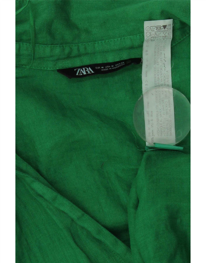 Camicia da donna Zara UK 14 Lino verde medio