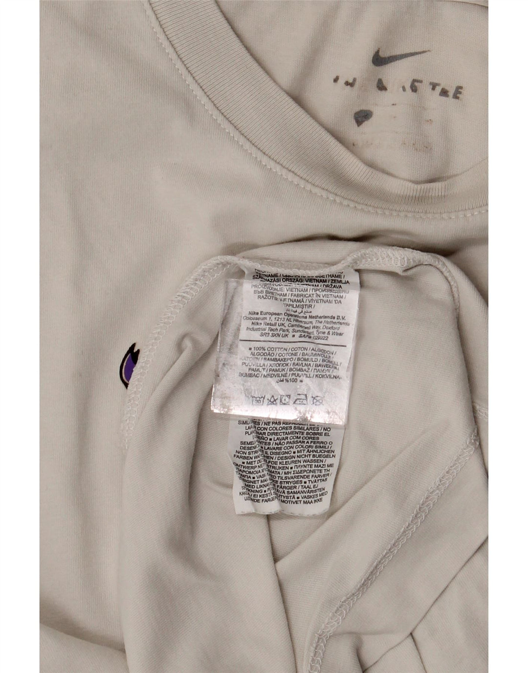 T-shirt grafica da uomo NIKE Top grande in cotone bianco sporco