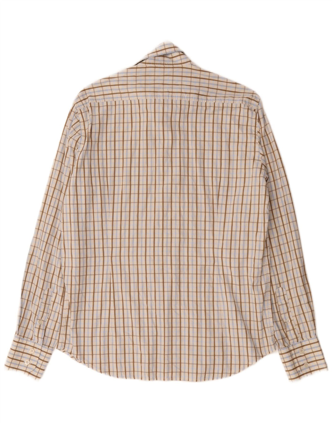 Camicia da uomo Ted Baker taglia 3 cotone a quadri beige medio