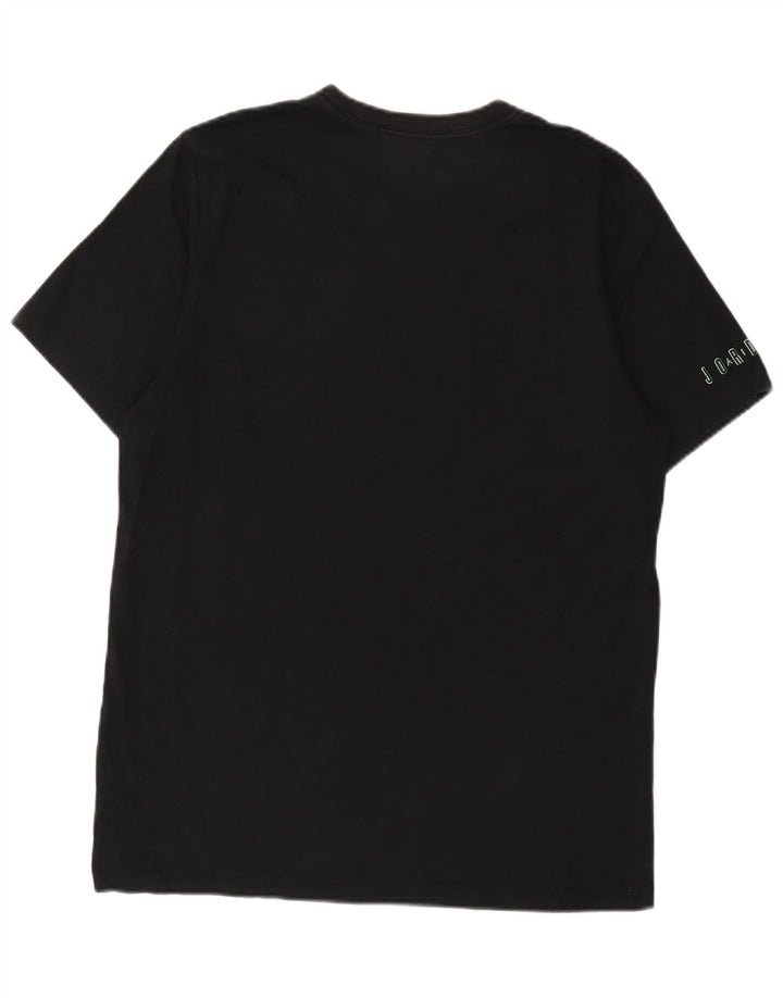 T-shirt grafica da uomo Jordan Top grande in cotone nero