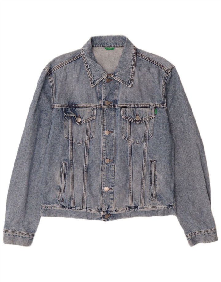 Giacca di jeans da uomo Benetton UK 40 grande cotone blu