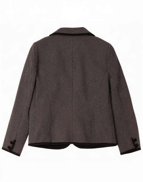 Luisa Spagnoli Giacca Blazer a 3 Bottoni da Donna UK 10 Piccola Lana Macchiata Nera