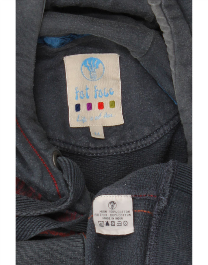 FAT FACE Felpa con cappuccio grafica da uomo in cotone grigio medio