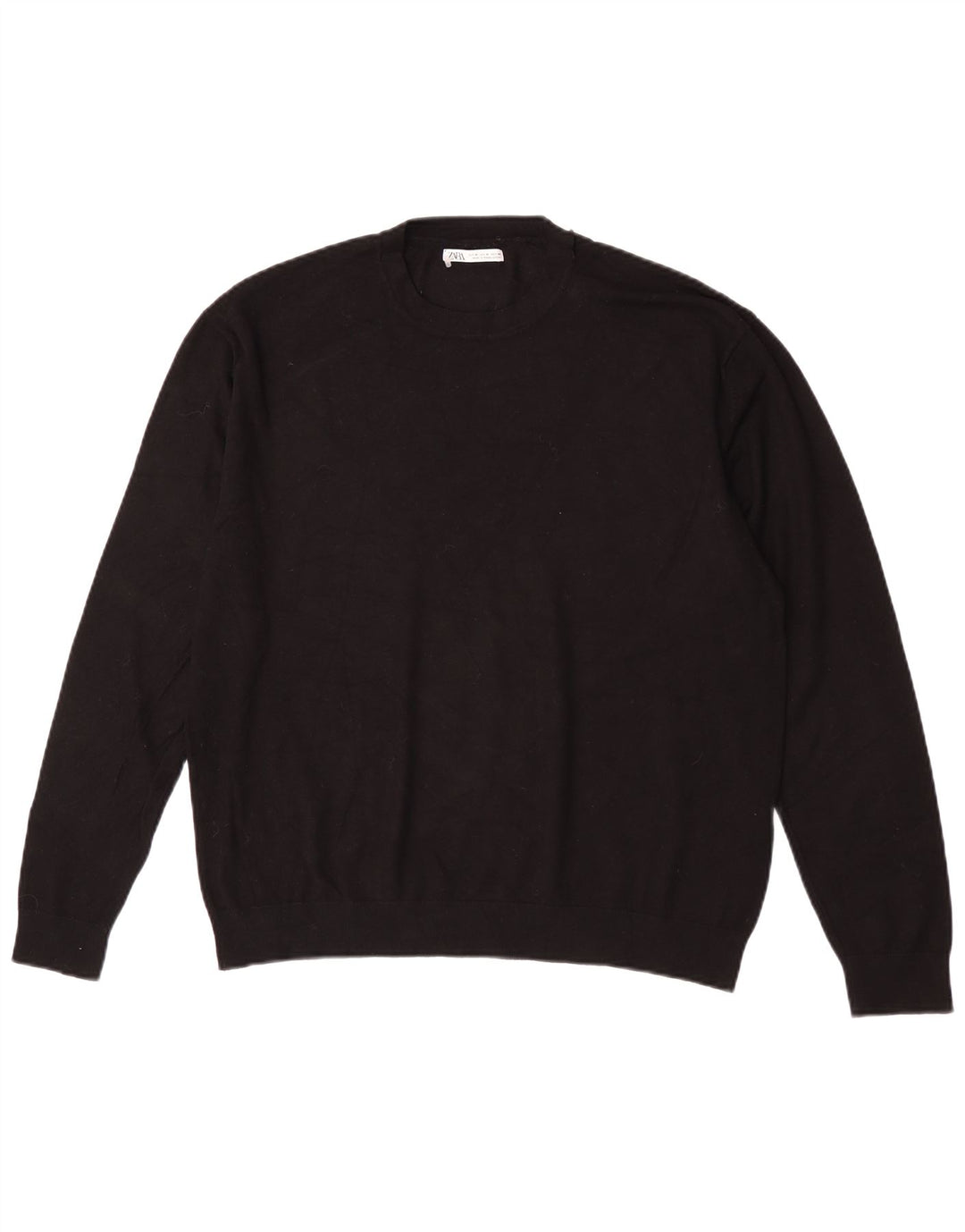 Maglione Zara da uomo girocollo in viscosa nera media